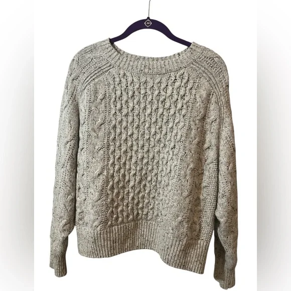 Vintage Women's Cable Knit Sweater - size L gray - Picture 1 of 5